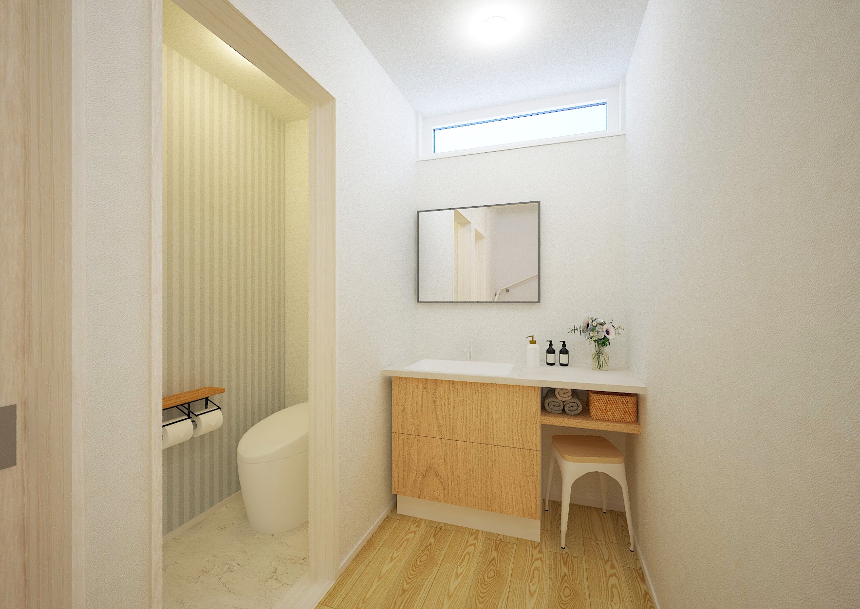 ■内観イメージ（造作洗面台・トイレ）