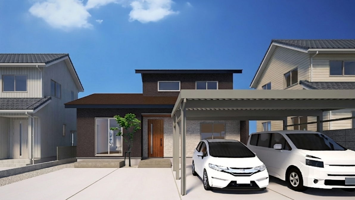 来客動線、家事動線、生活動線を考慮、暮らしやすい住まい（富山市千成町）