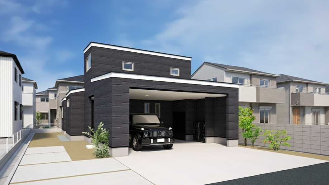 1階完結間取り＋ガレージのある家