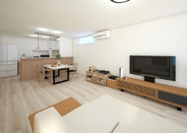 料理をしながらリビング全体を見渡せる、コミュニケーション重視のレイアウト