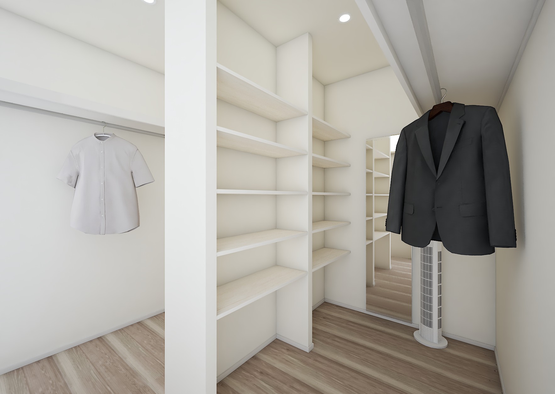 家族みんなの衣類を一括管理できるファミリークローゼット