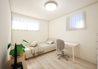 白を基調とした内装に木目の床が映える、クリーンで使い勝手の良い空間