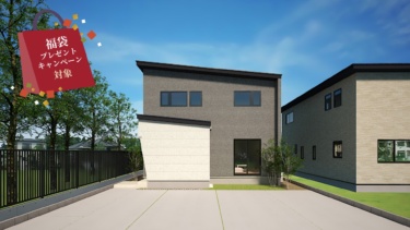 グレー×白の上質外観、人気の設備が揃った３２坪の今どきのお住まい（新潟市西区）