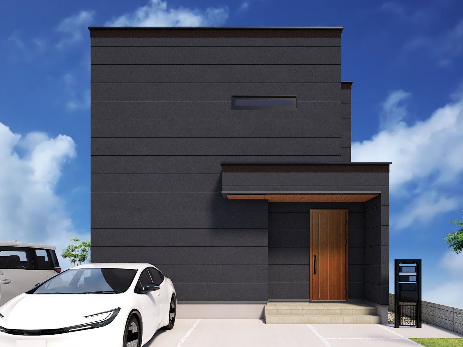 【Ｃ棟】広い庭と４台駐車が可能なゆとりのある６３坪の敷地