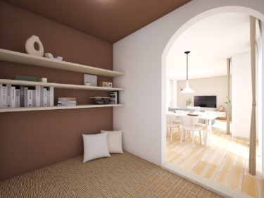 小上がりのヌックは子供の昼寝や読書、くつろぎの空間としても活躍