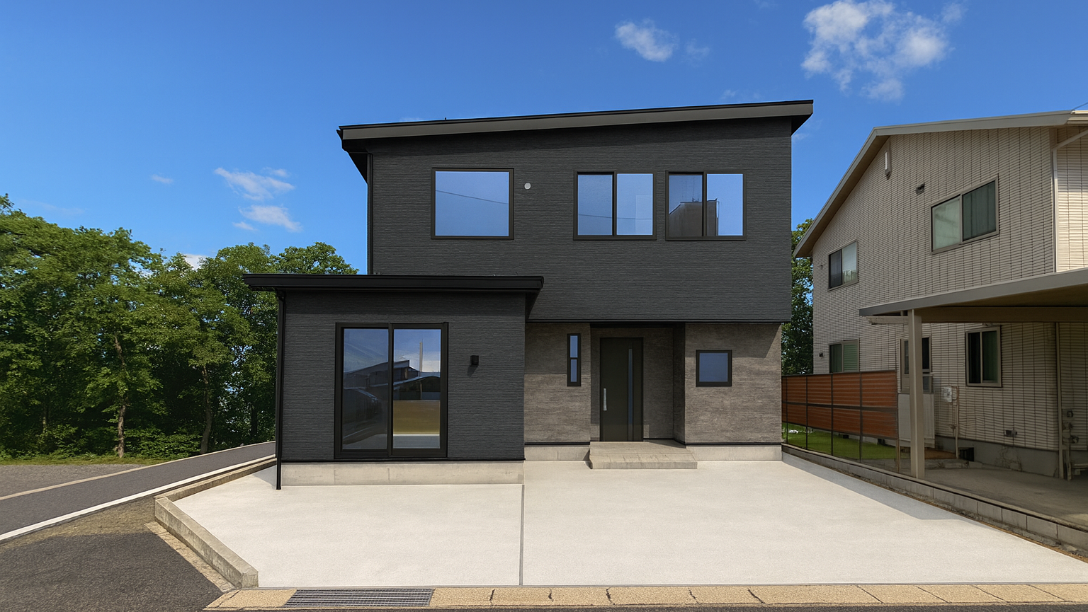 吹抜けでも暖かい、ホテルライク20帖リビングの家（西蒲区巻）