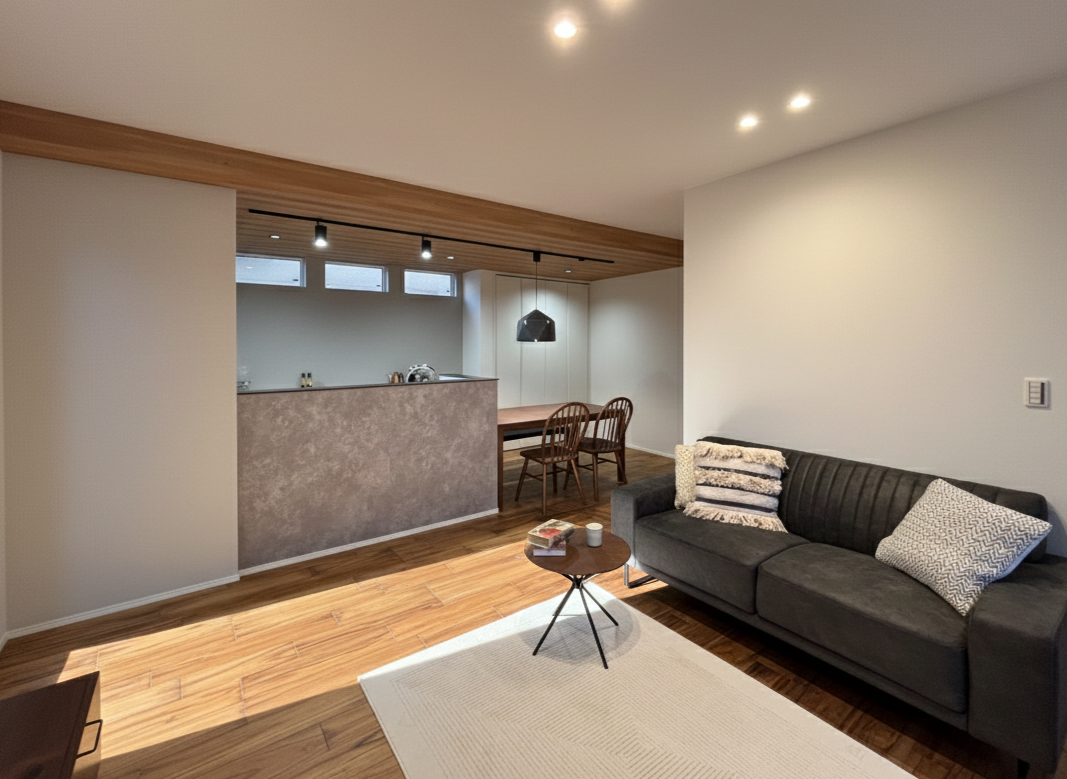 下がり天井がインテリアデザインになるLDK