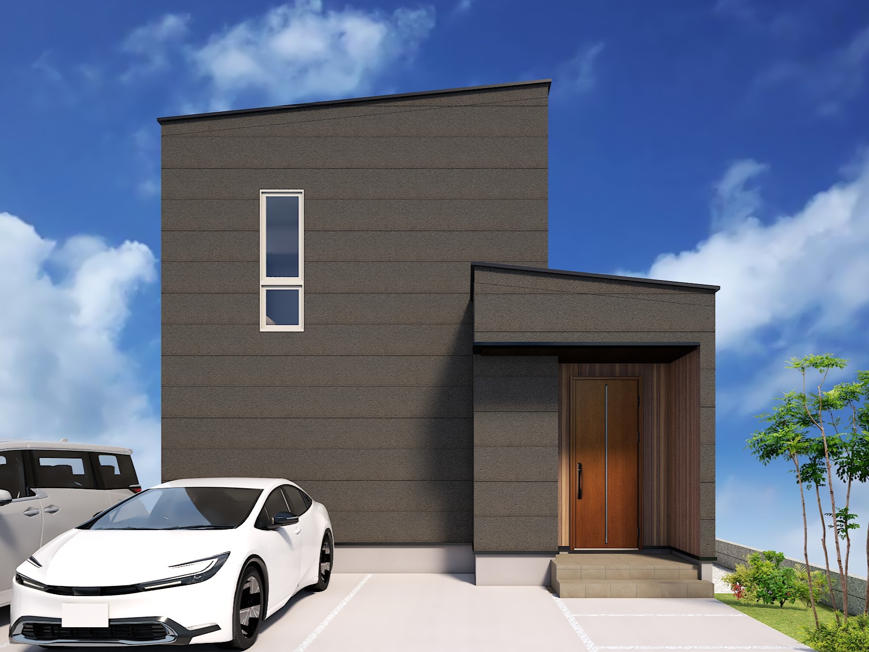 【Ｂ棟】木目調の外壁が温かみと高級感を演出