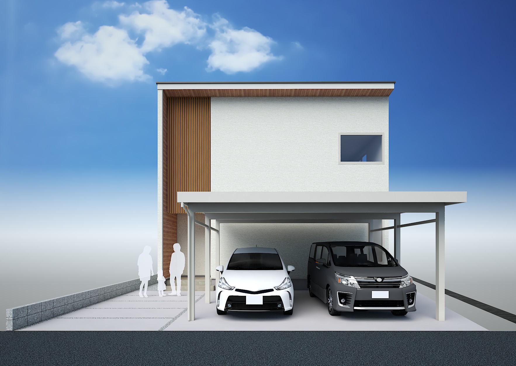 外観イメージ（正面）　
※植栽はイメージです。