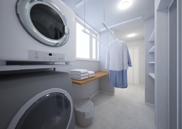 ■内観イメージ（ランドリールーム）
ガス衣類乾燥機「乾太くん」付で
お洗濯が楽々♪