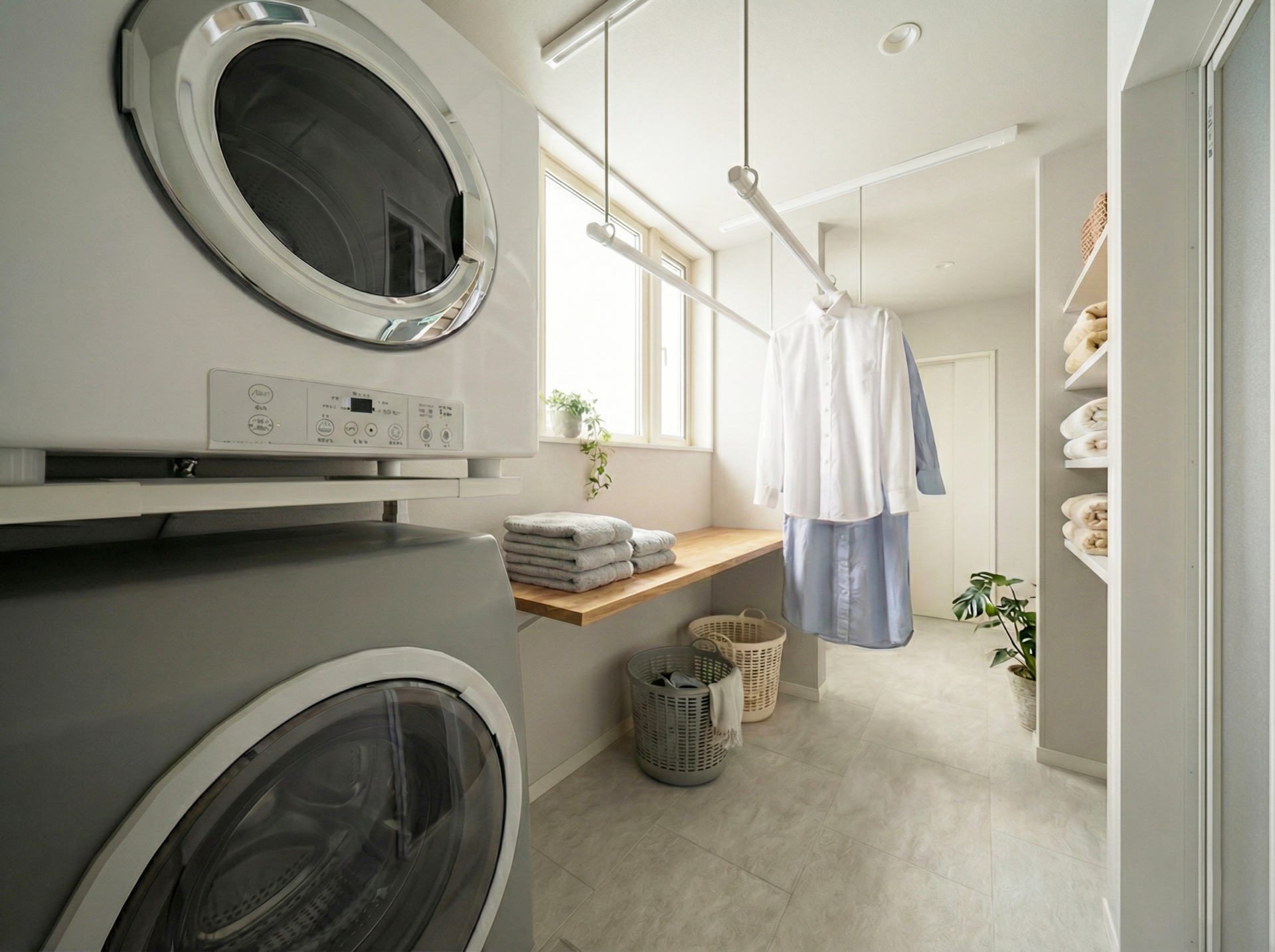 ■内観イメージ（ランドリールーム）
ガス衣類乾燥機「乾太くん」付で
お洗濯が楽々♪