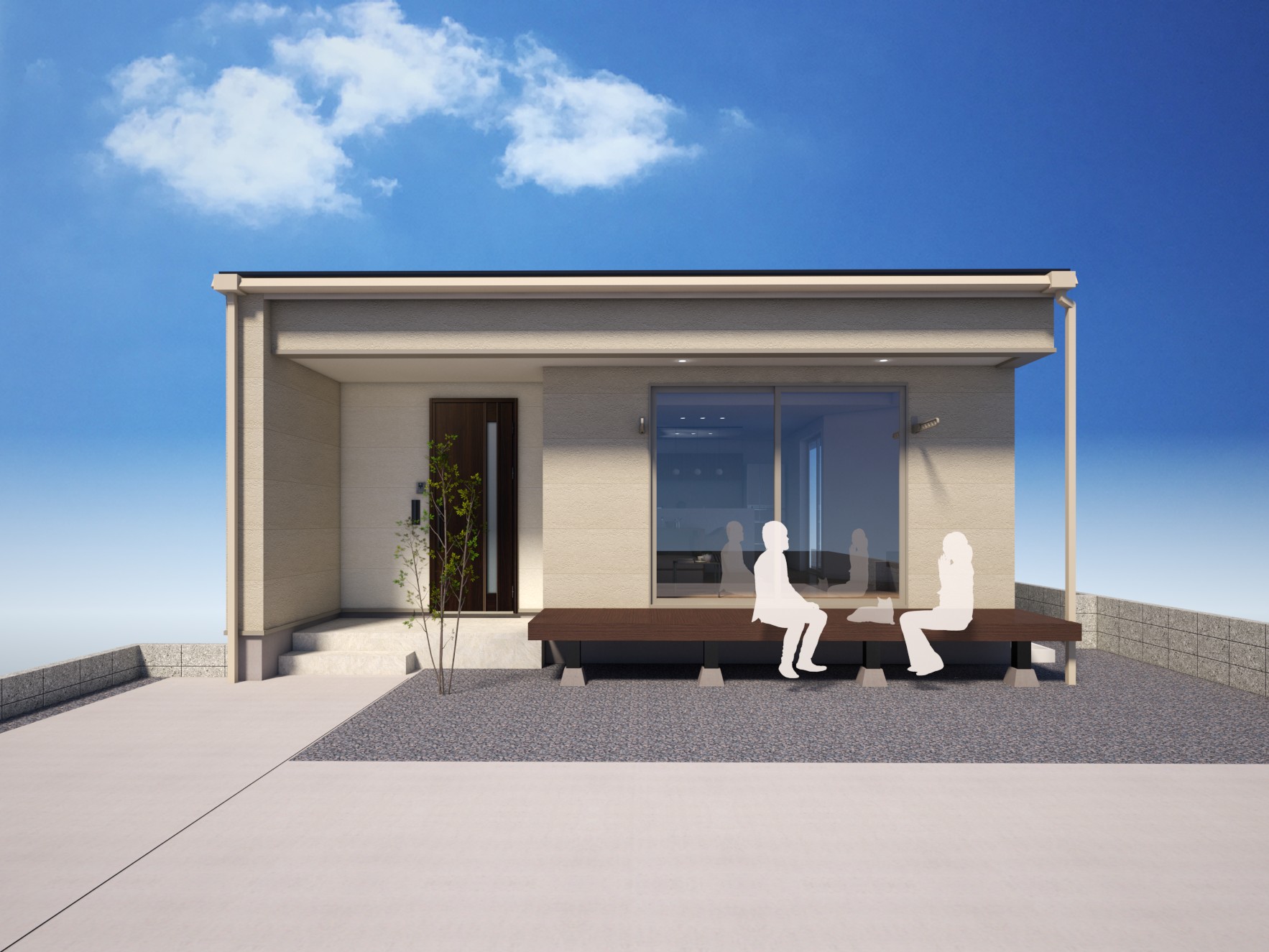 ■外観イメージ（正面）　
※植栽はイメージです。