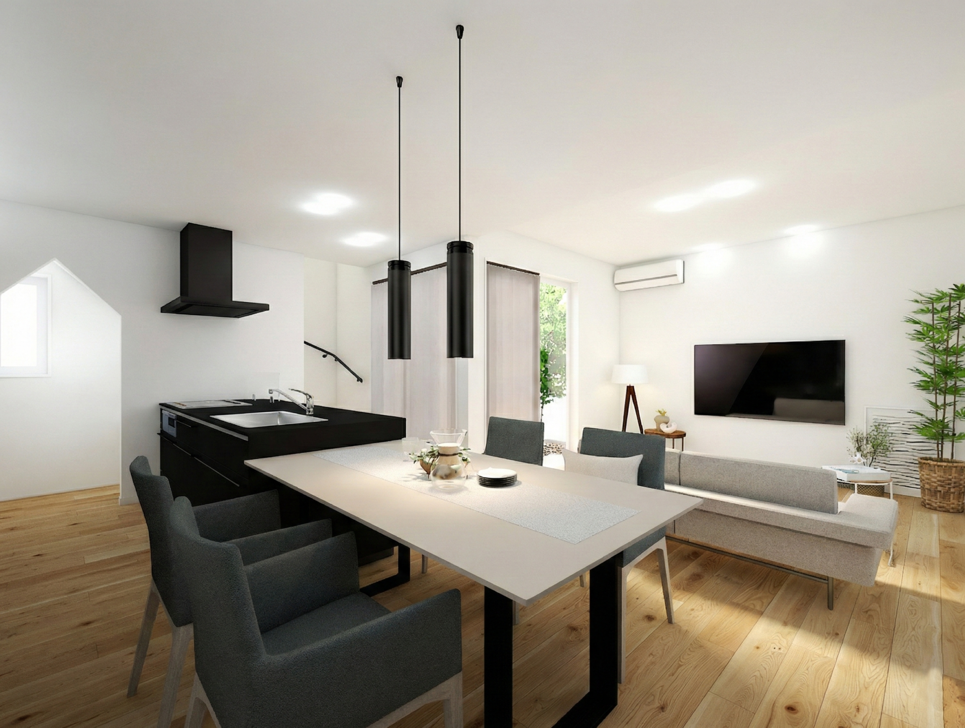 内観イメージ（ダイニング側から見たＬＤＫ）