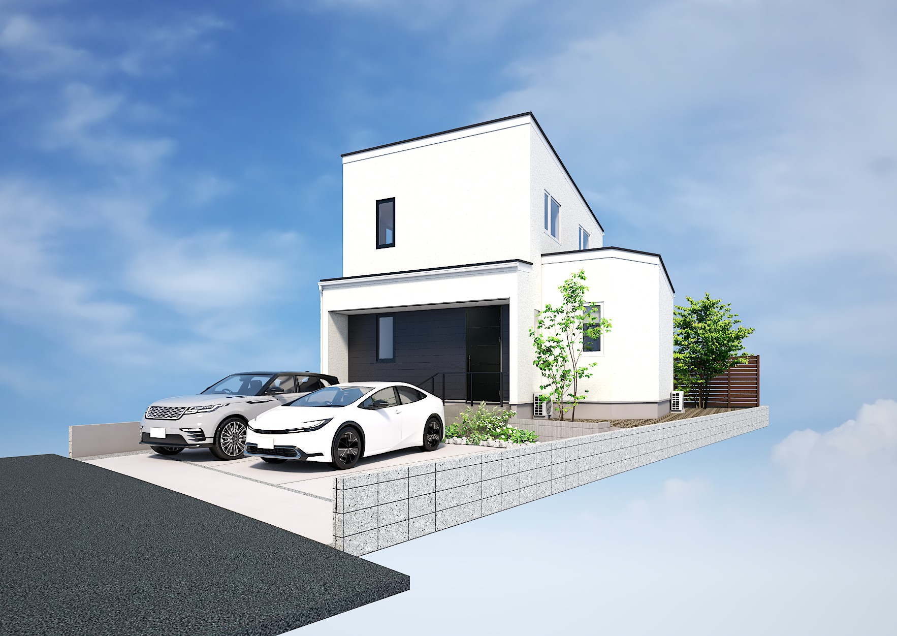 外観完成イメージ（北西側）