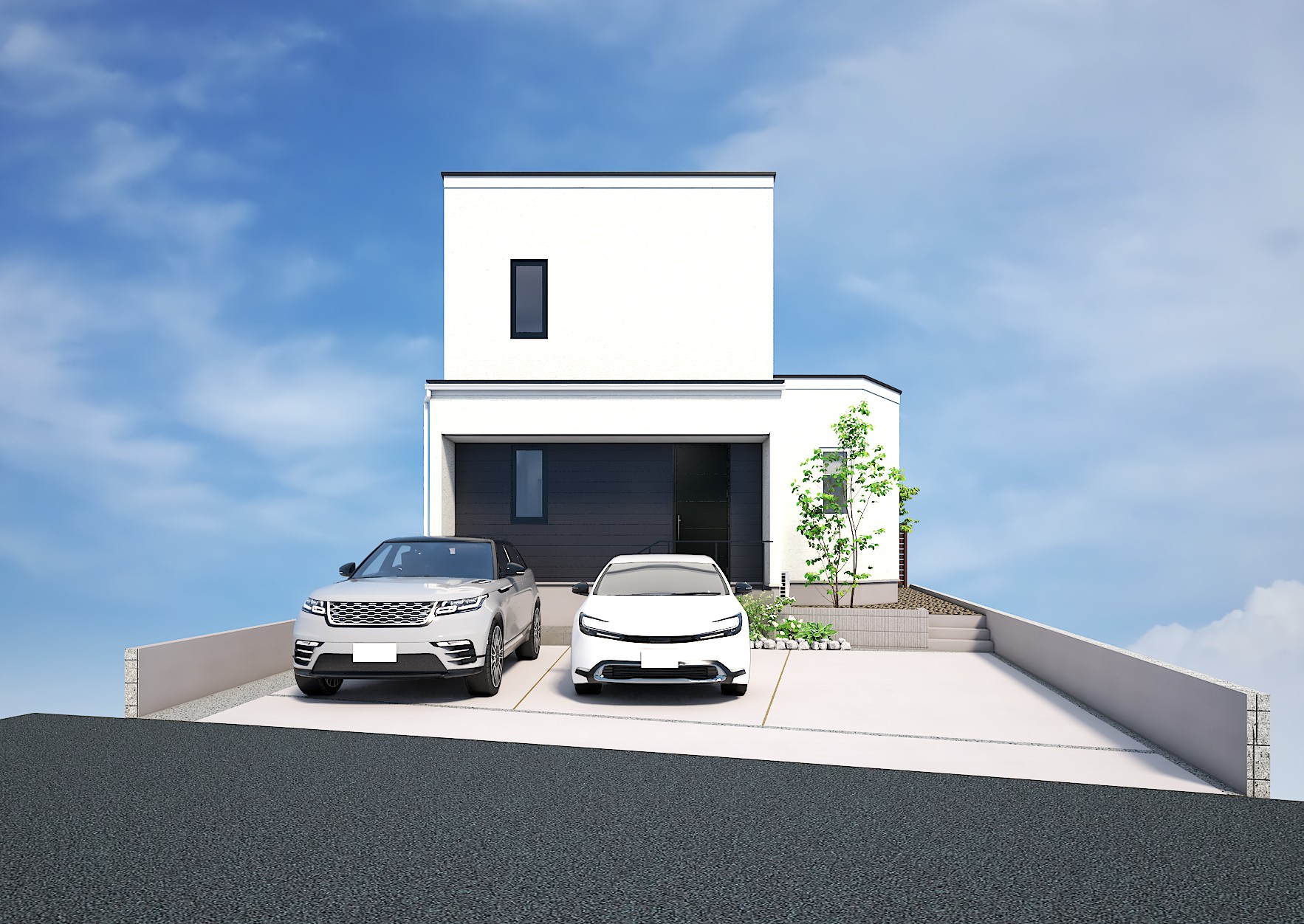 外観イメージ（正面）　
※植栽はイメージです。