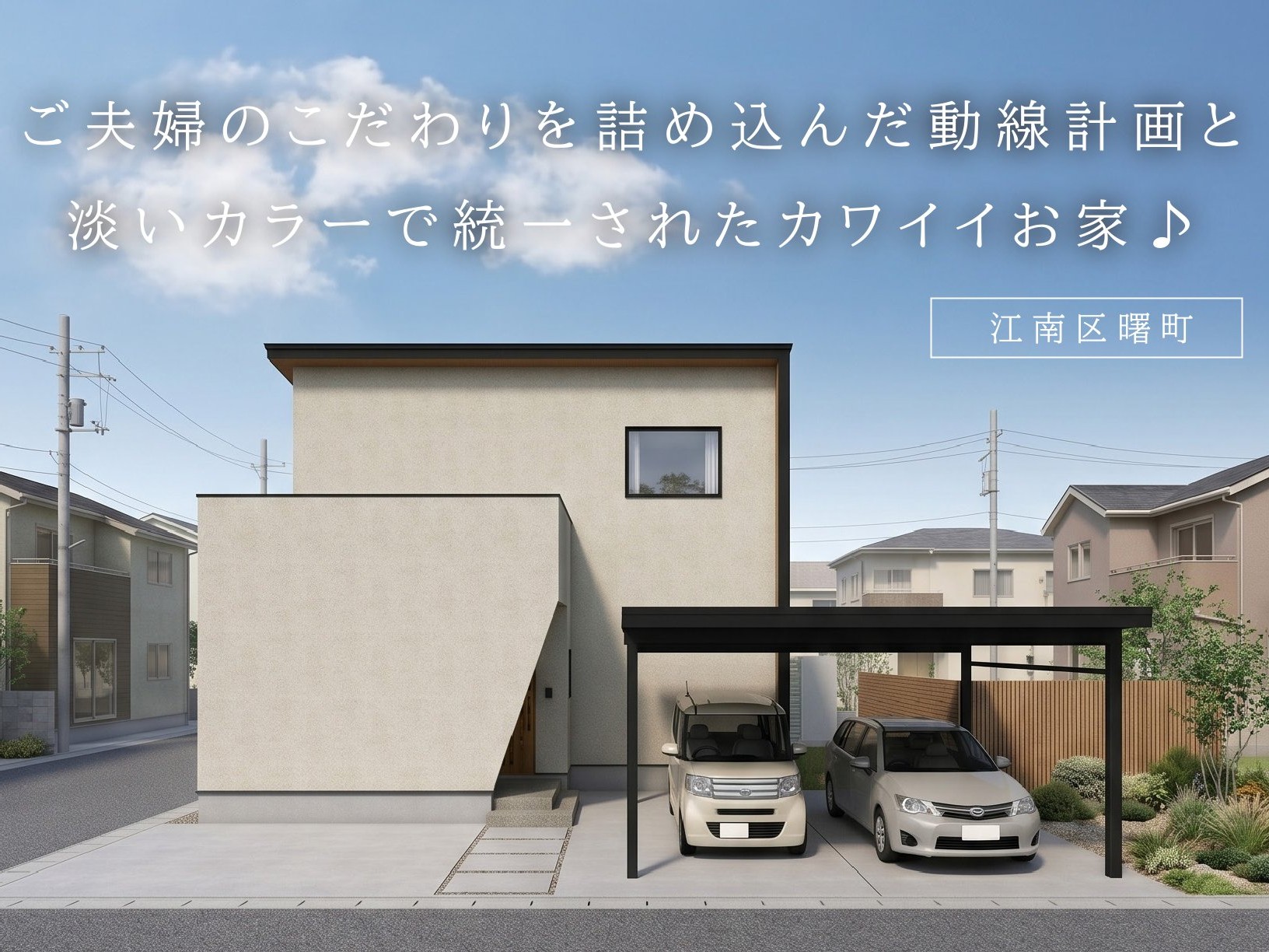 ご夫婦のこだわりを詰め込んだ動線計画と淡いカラーで統一されたカワイイお家♪（江南区曙町）