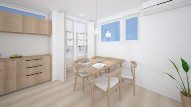 内観イメージ（ダイニング）
・・・背面にはストック品をたっぷりと収納できる大容量パントリーを設置。