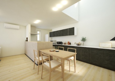 吹き抜けのあるダイニング