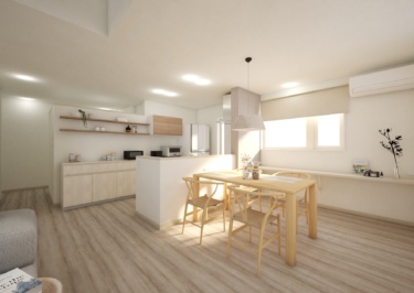 内観完成イメージ（ダイニング・キッチン）