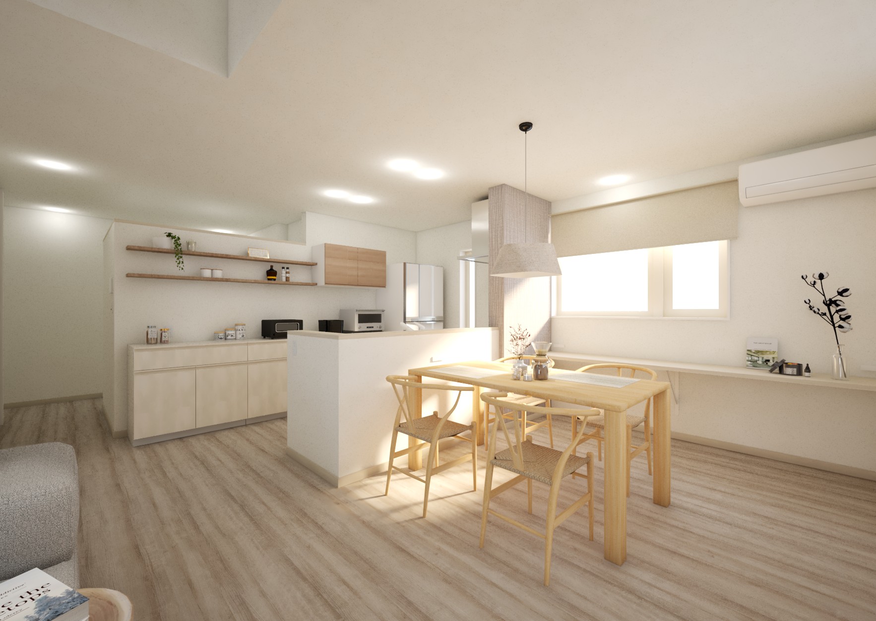 内観完成イメージ（ダイニング・キッチン）