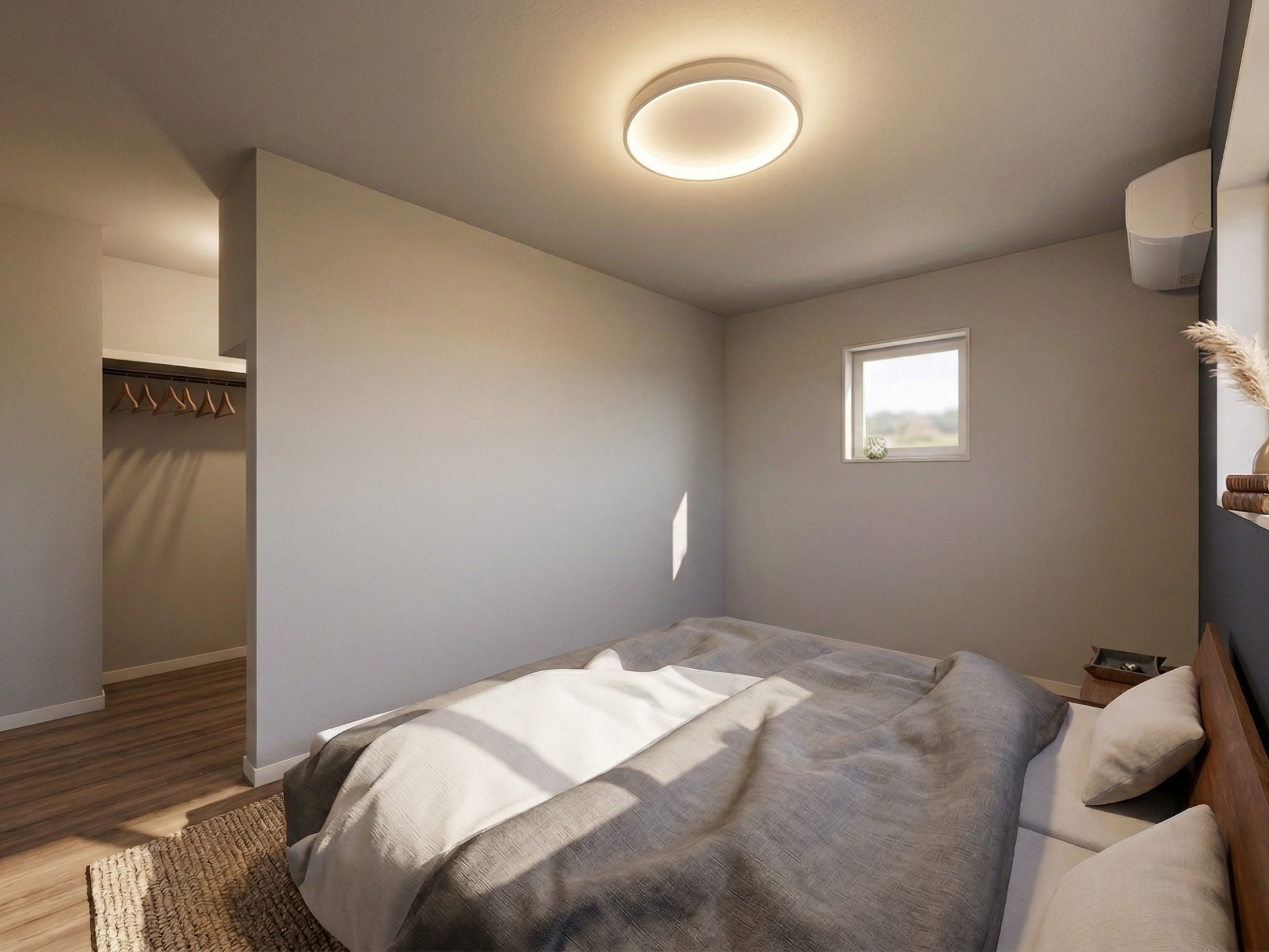 奥のウォークインクローゼットと繋がっているので、朝の身支度もスムーズに◎