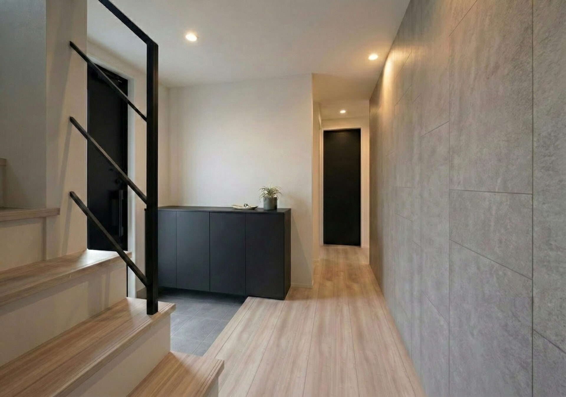 【内観イメージ（玄関・ホール）】
＿一歩踏み入れた瞬間、アートのような美しさが広がる玄関。