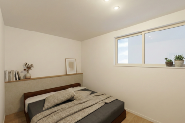 1階に設けた寝室。子供が小さいときや、子供が巣立って夫婦だけになってもこの寝室で就寝。