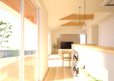 外へと視線が抜ける、心地よい動線