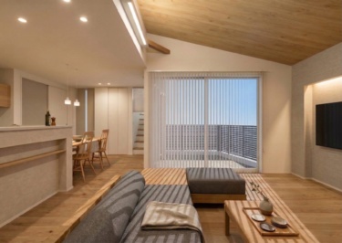 内観イメージ（リビングからの眺め）
内と外をゆるやかにつなぐタイルテラスで、
おうちアウトドアを満喫。