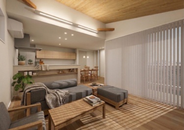 内観イメージ（ＬＤＫ）

※本CGパースは完成イメージです。実際の仕様・色味・仕上がりとは一部異なる場合があります。