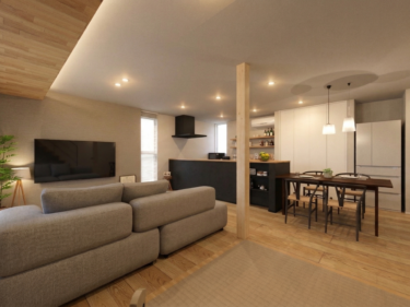 壁掛けテレビ対応の壁でリビング周りがスッキリ・シームレス。テレビがインテリアの一部に。