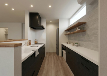 ■内観イメージ（システムキッチン・食器棚）