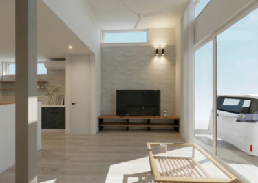 ■内観イメージ（リビング）
造作ベンチ側からの目線