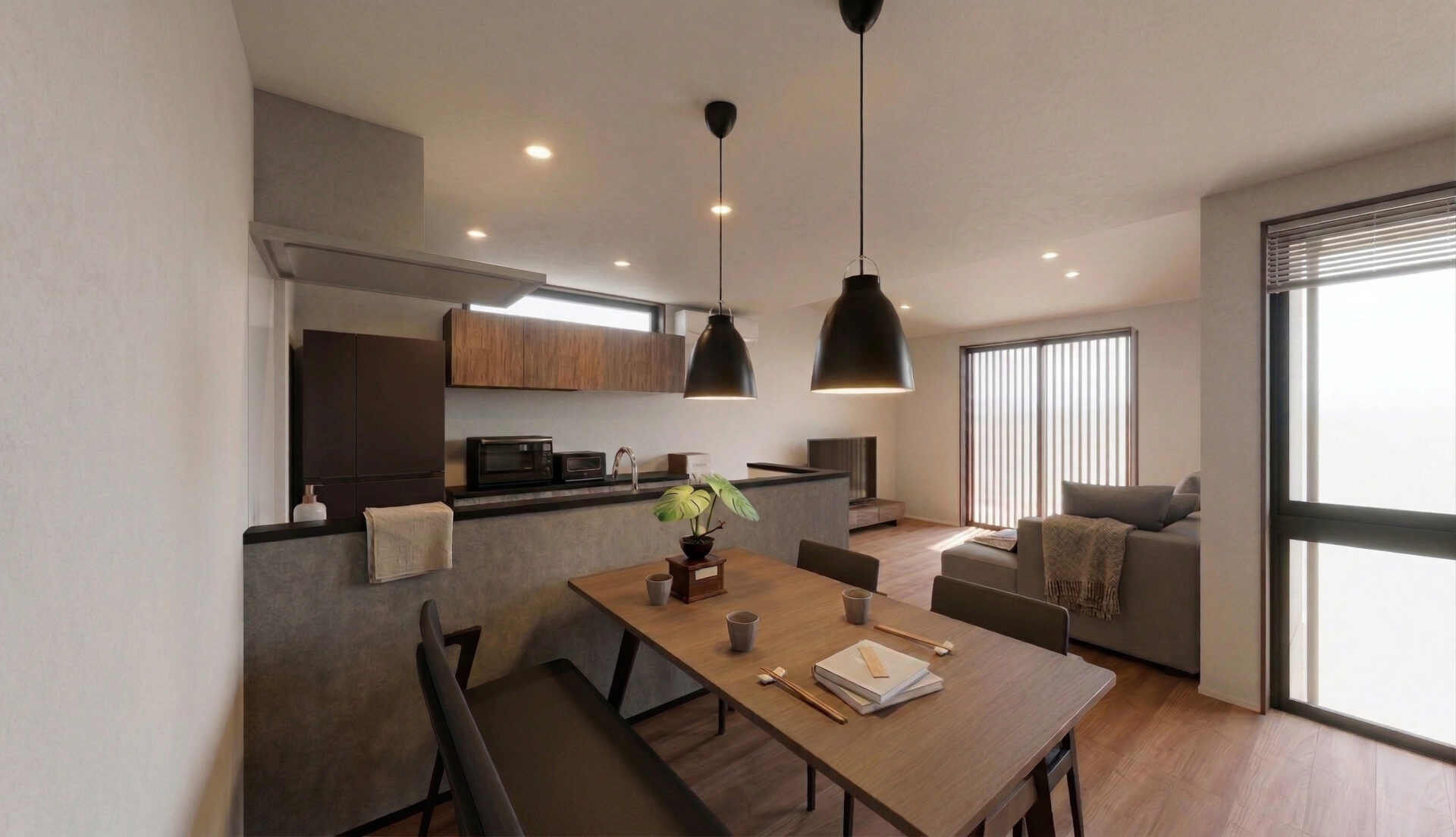 内観イメージ（ＬＤＫ）　

※掲載のＣＧパースは完成イメージのため、実際の仕様・色味等とは異なる場合があります。