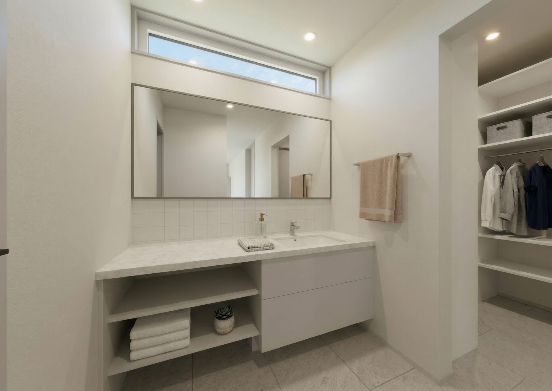 ■内観イメージ（洗面コーナーとファミリークローゼット）