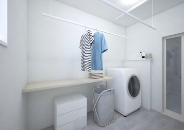 「洗う・干す・畳む」が完結するランドリールーム