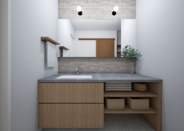 こだわりを詰め込んだ造作洗面化粧台