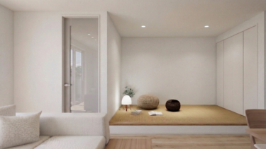 独立した空間のようでありながら、リビングとフラットに繋がる