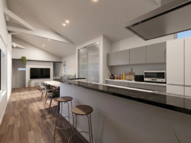 料理をしながら家族と繋がる、開放的なキッチン