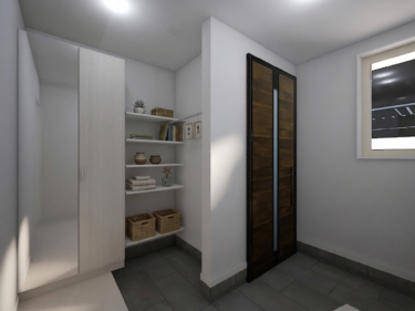 大容量のシューズクロークを完備し、いつもスッキリとした空間に