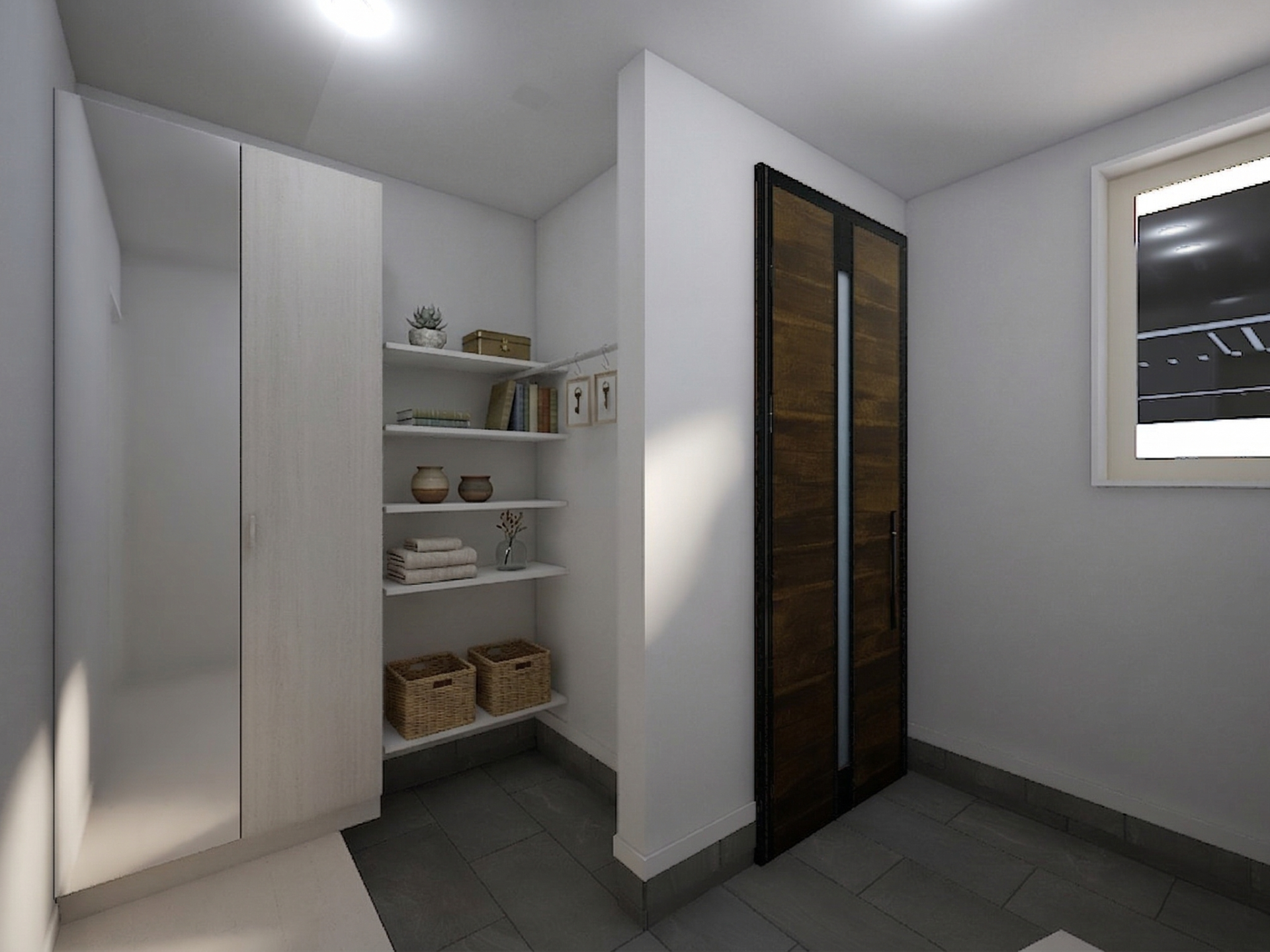 大容量のシューズクロークを完備し、いつもスッキリとした空間に