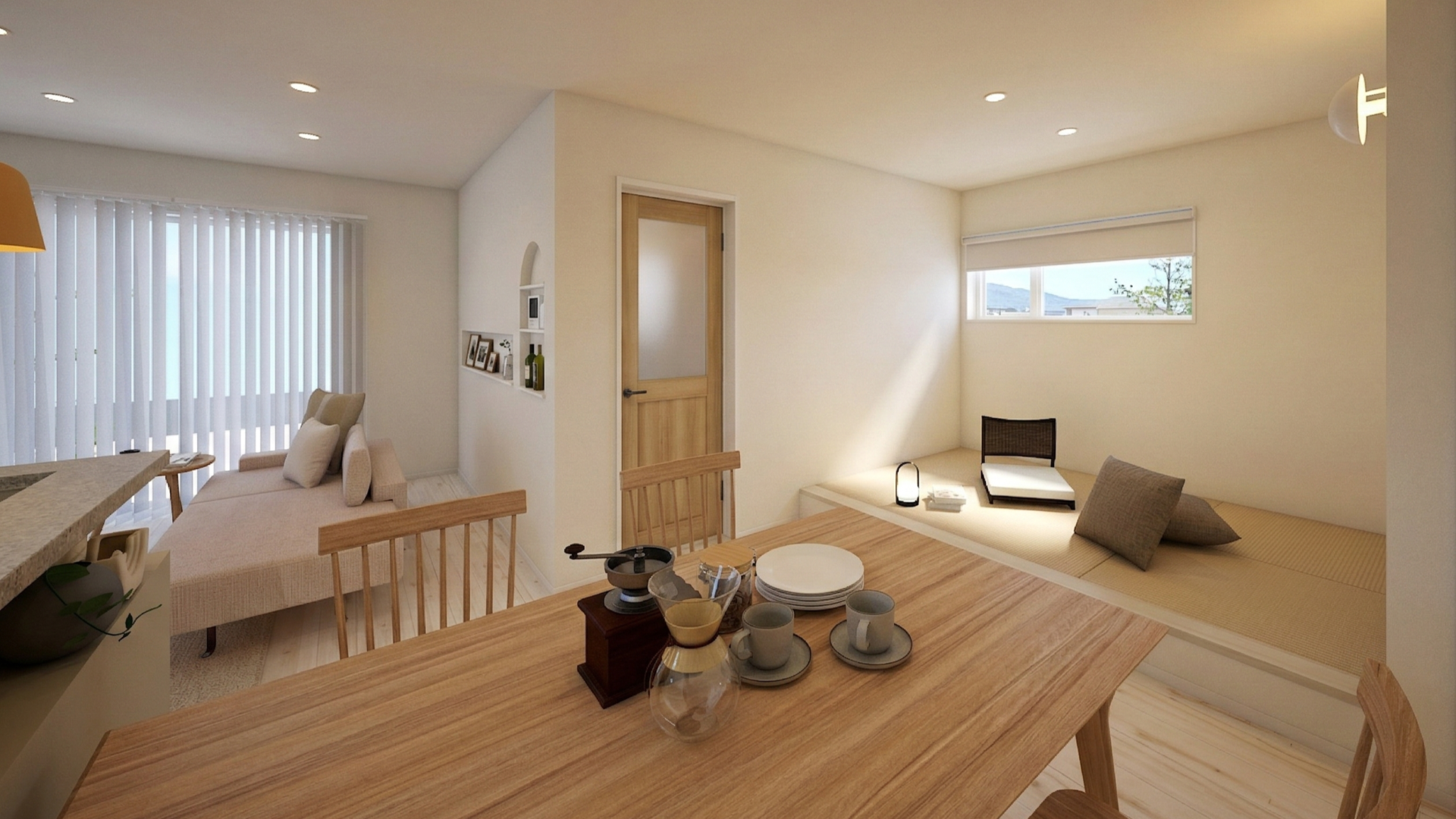 リビングと繋がる、癒しの小上がりスペース