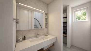 白を基調としたクリーンなデザインで、朝の身支度が爽やかな時間へと変わります