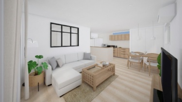 白を基調とした空間が光を反射し、お部屋全体を明るくのびやかに演出します