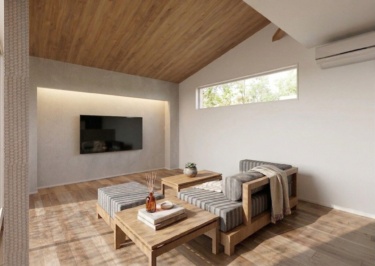 内観イメージ（勾配天井が美しいリビング）