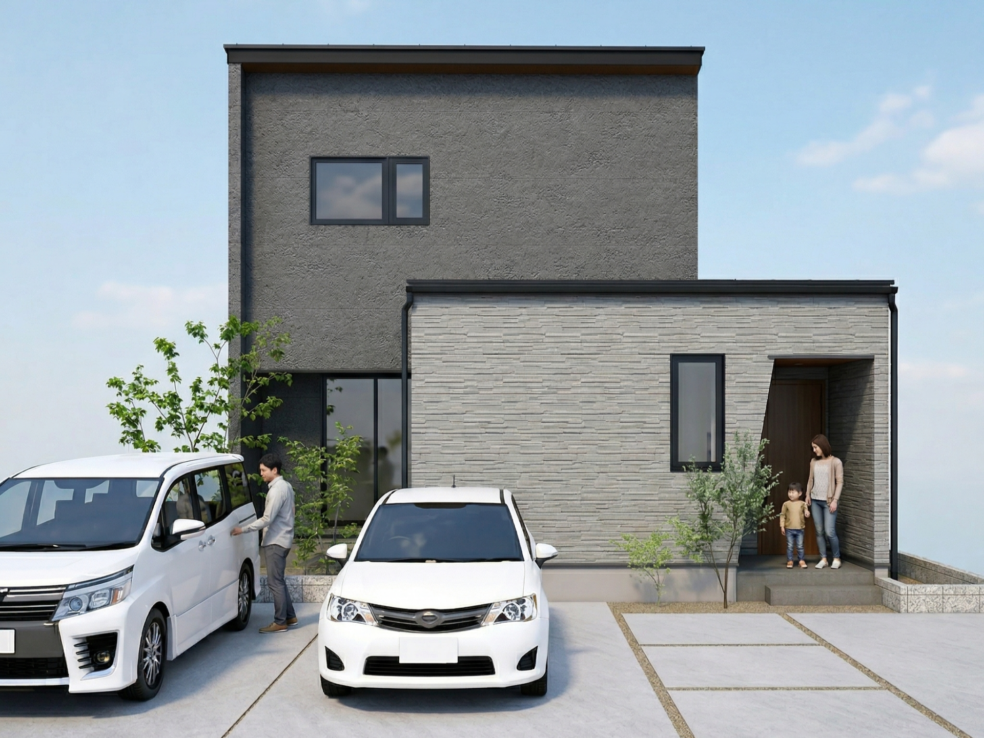 ■外観完成イメージ（正面／アップ）