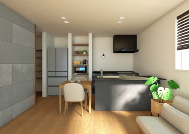 動線にメリハリを生むセパレートキッチン