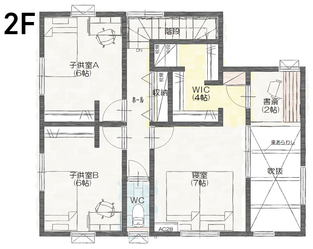 富山県の施工事例間取り図