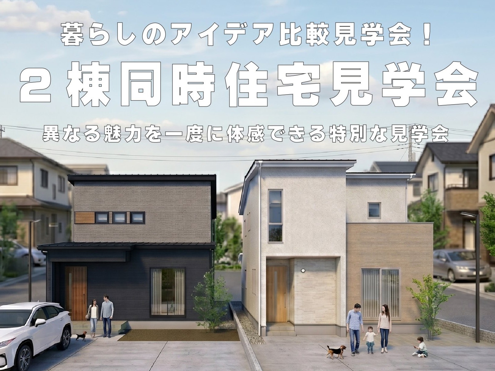 【２棟同時】暮らしのアイデア比較見学会！収納上手の住まい ＆ 家族にやさしい住まい（越前市芝原）