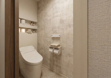 ■内観イメージ（１Ｆトイレ／タンクレスタイプ）

トイレットペーパー用のサイズに合わせてニッチ収納を造作。